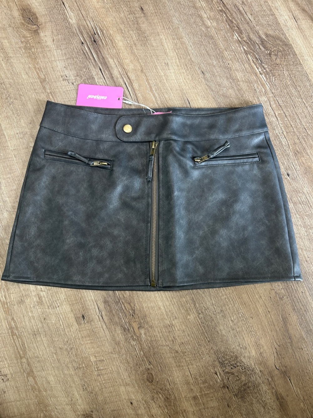 Edikted Faux Leather Mini Skirt
